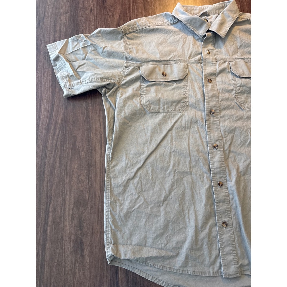 Noble Outfitters Mens XL Short Sleeve‎ Button Down Work Shirt Sage Green Utility